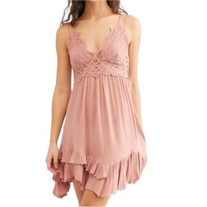 NWT Free People Intimately Adella Slip Dress‎ Rose Pink Size S